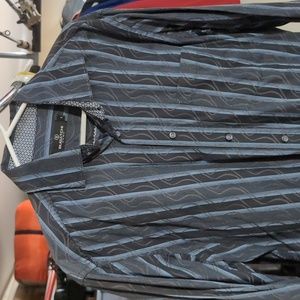 Garage Sale!! Bugatchi Uomo modern casual dress shirt men's large EUC